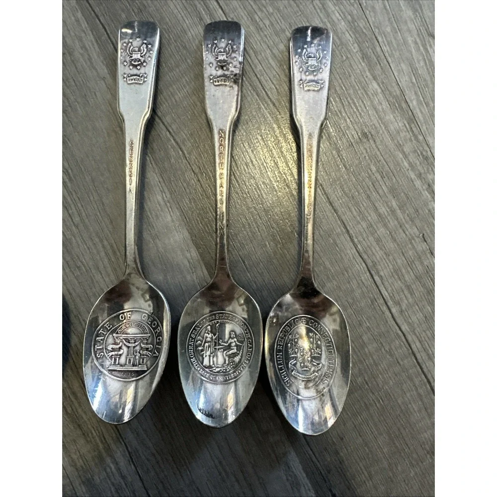 International 1776-1976 Bicentennial Silver-plated Spoons Lot Of 9